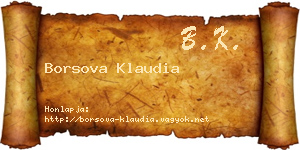 Borsova Klaudia névjegykártya